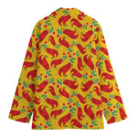 Santa Claus T-Rex Christmas Dino Print Women's Blazer