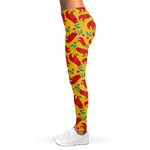 Santa Claus T-Rex Christmas Dino Print Women's Leggings