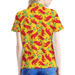 Santa Claus T-Rex Christmas Dino Print Women's Polo Shirt