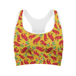 Santa Claus T-Rex Christmas Dino Print Women's Sports Bra