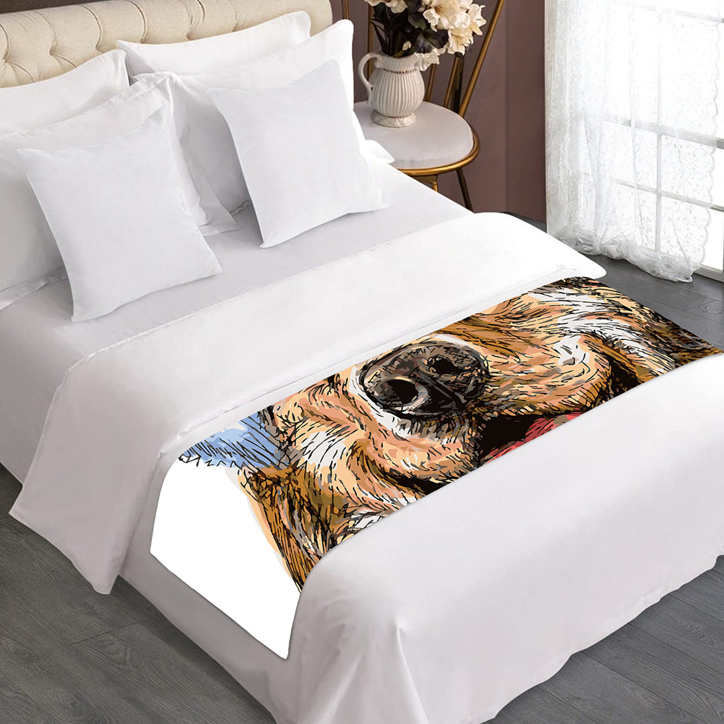 Santa Labrador Retriever Print Bed Runner