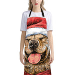 Santa Labrador Retriever Print Bib Apron With Pocket
