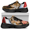 Santa Labrador Retriever Print Black Chunky Shoes