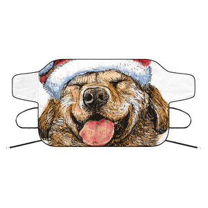 Santa Labrador Retriever Print Car Windshield Snow Cover