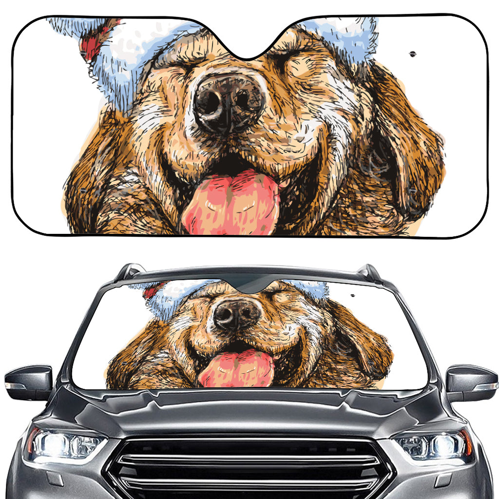 Santa Labrador Retriever Print Car Windshield Sun Shade