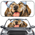 Santa Labrador Retriever Print Car Windshield Sun Shade