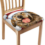 Santa Labrador Retriever Print Chair Cushion Cover