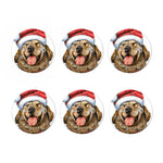 Santa Labrador Retriever Print Coaster Set