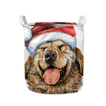 Santa Labrador Retriever Print Collapsible Laundry Basket