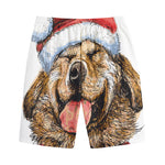 Santa Labrador Retriever Print Cotton Shorts