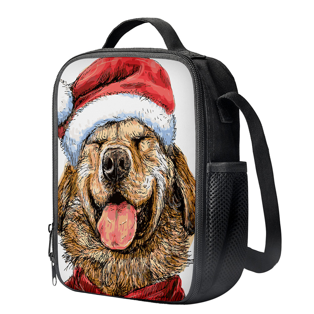 Santa Labrador Retriever Print Crossbody Lunch Bag
