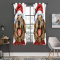 Santa Labrador Retriever Print Grommet Curtain Panels