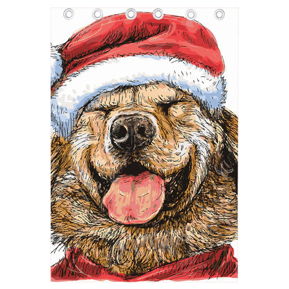 Santa Labrador Retriever Print Curtain