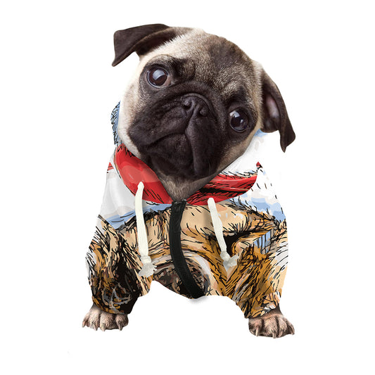 Santa Labrador Retriever Print Dog Zip Up Hoodie