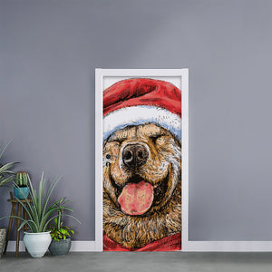 Santa Labrador Retriever Print Door Sticker