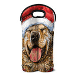 Santa Labrador Retriever Print Double Neoprene Wine Tote