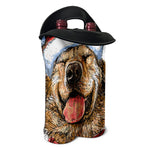 Santa Labrador Retriever Print Double Neoprene Wine Tote