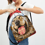 Santa Labrador Retriever Print Drawstring Backpack