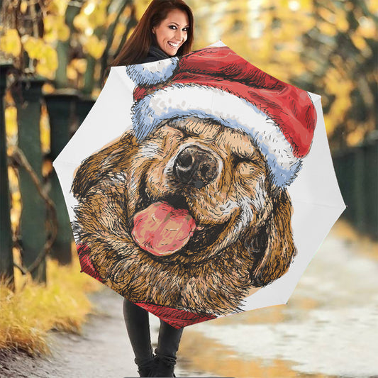 Santa Labrador Retriever Print Foldable Umbrella