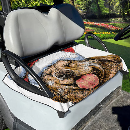 Santa Labrador Retriever Print Golf Cart Seat Cover