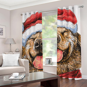 Santa Labrador Retriever Print Grommet Curtains