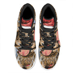 Santa Labrador Retriever Print High Top Leather Sneakers