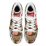 Santa Labrador Retriever Print High Top Leather Sneakers