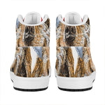 Santa Labrador Retriever Print High Top Leather Sneakers