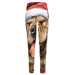 Santa Labrador Retriever Print High-Waisted Pocket Leggings