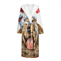 Santa Labrador Retriever Print Hooded Bathrobe