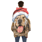 Santa Labrador Retriever Print Hoodie Blanket