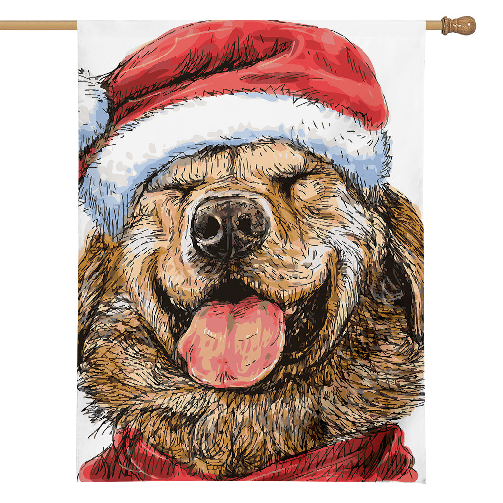 Santa Labrador Retriever Print House Flag