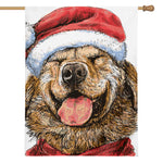 Santa Labrador Retriever Print House Flag