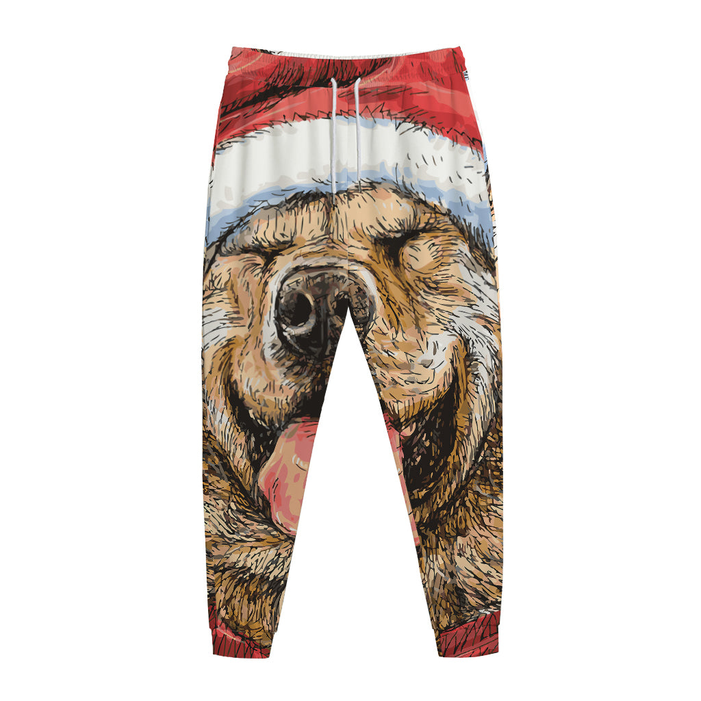 Santa Labrador Retriever Print Jogger Pants