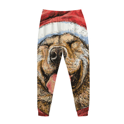Santa Labrador Retriever Print Jogger Pants