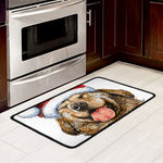 Santa Labrador Retriever Print Kitchen Mat