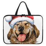 Santa Labrador Retriever Print Laptop Sleeve With Handle