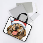 Santa Labrador Retriever Print Laptop Sleeve With Handle