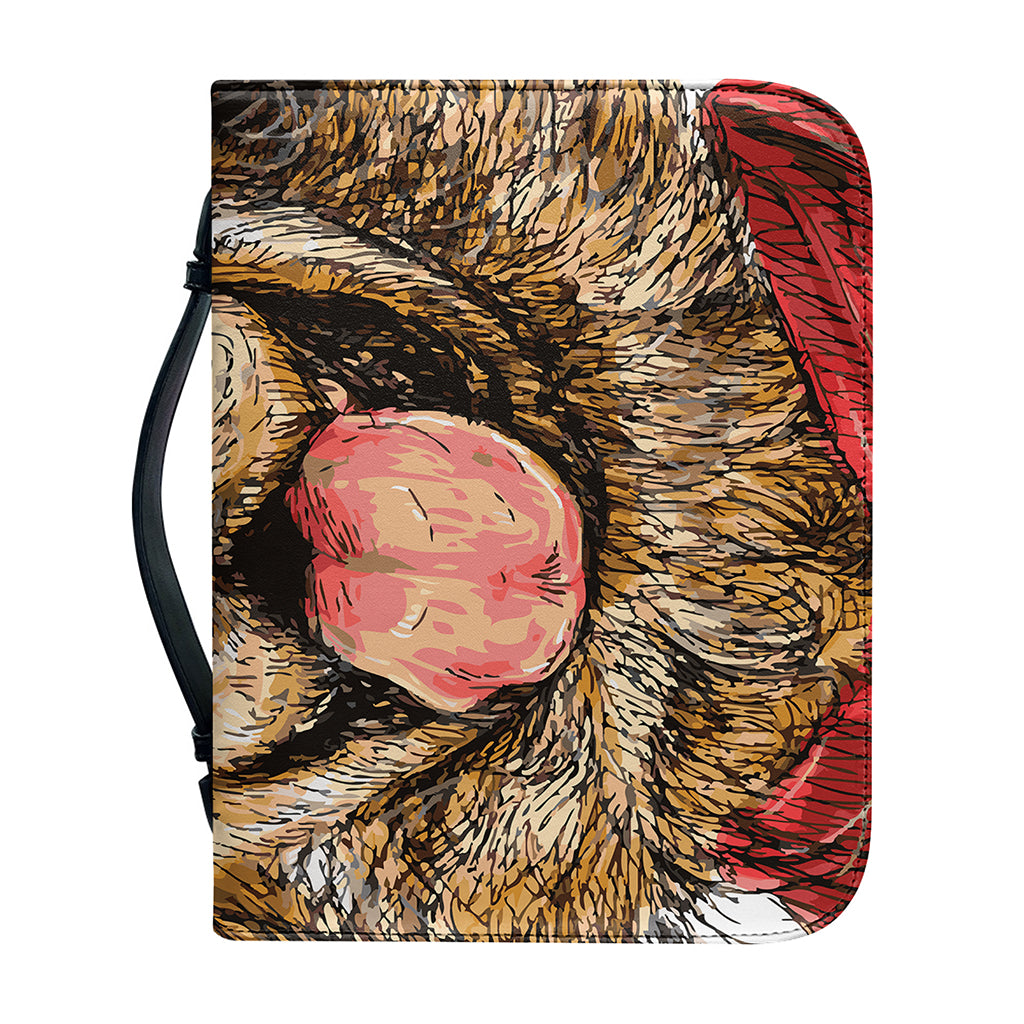 Santa Labrador Retriever Print Leather Bible Cover