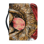 Santa Labrador Retriever Print Leather Bible Cover