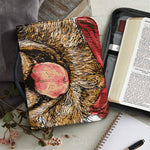 Santa Labrador Retriever Print Leather Bible Cover