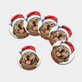 Santa Labrador Retriever Print Leather Coaster Set