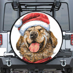 Santa Labrador Retriever Print Leather Spare Tire Cover