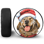 Santa Labrador Retriever Print Leather Spare Tire Cover