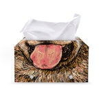 Santa Labrador Retriever Print Leather Tissue Box Cover