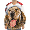 Santa Labrador Retriever Print Long Sleeve Baseball Jersey