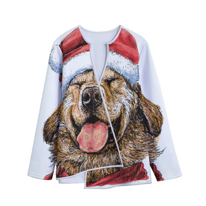 Santa Labrador Retriever Print Long Sleeve Short Coat