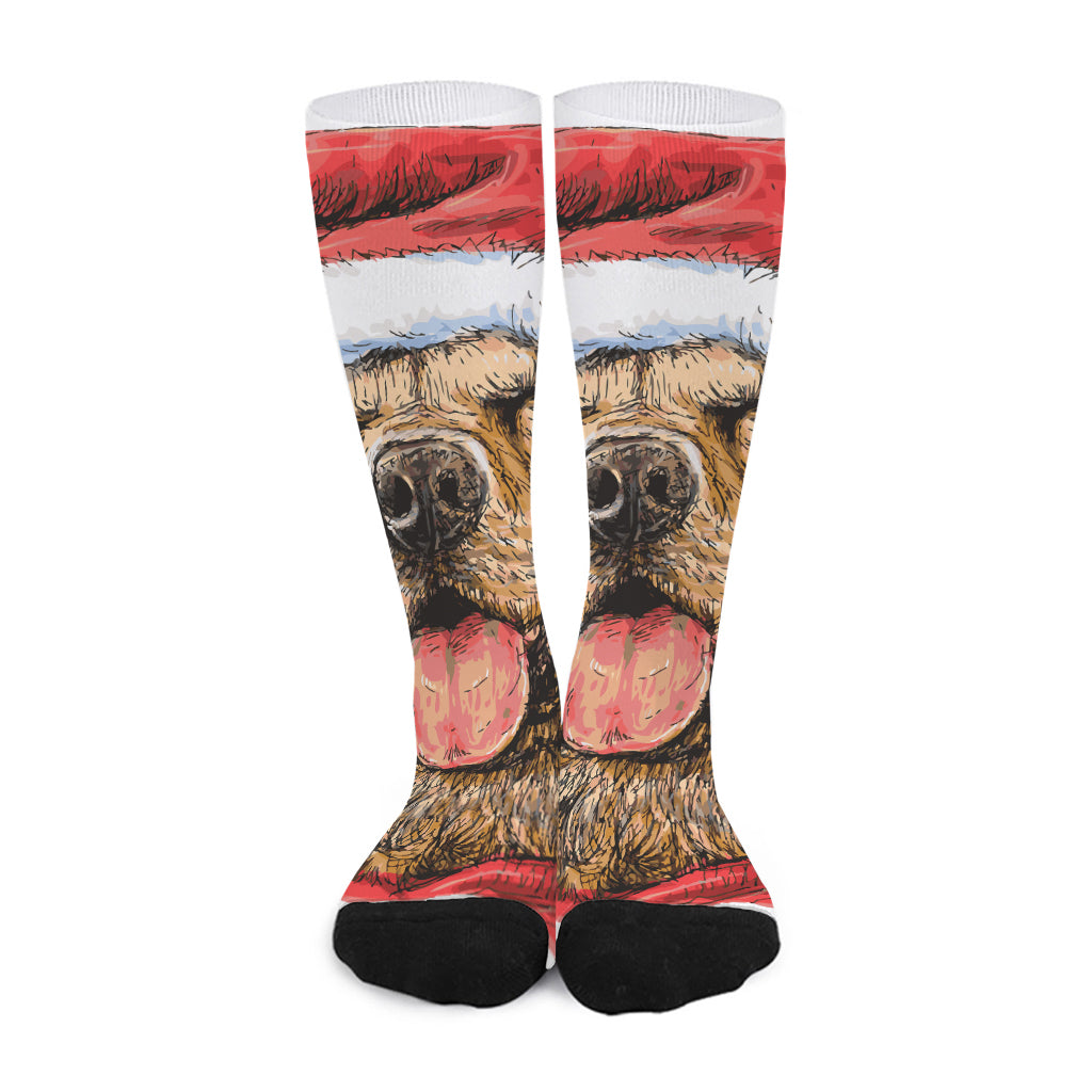 Santa Labrador Retriever Print Long Socks