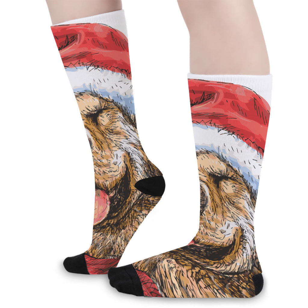 Santa Labrador Retriever Print Long Socks