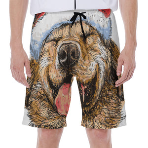 Santa Labrador Retriever Print Men's Beach Shorts